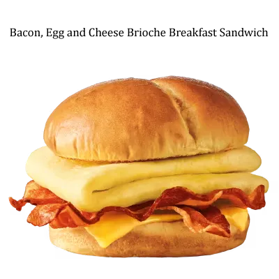 Bacon, Egg and Cheese Brioche Breakfast Sandwich