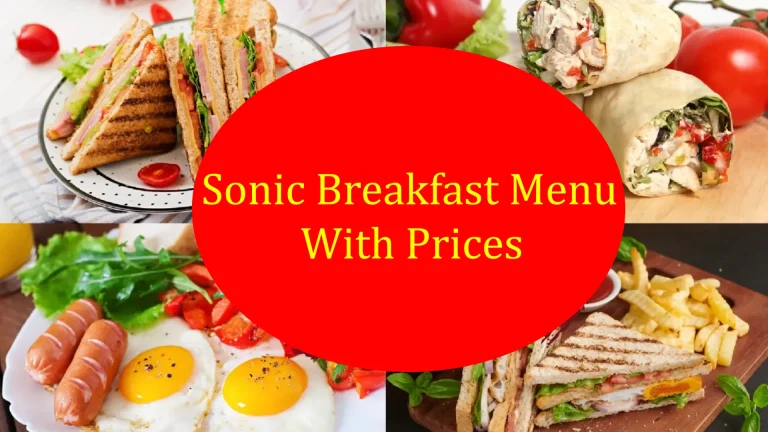 Sonic breakfast menu