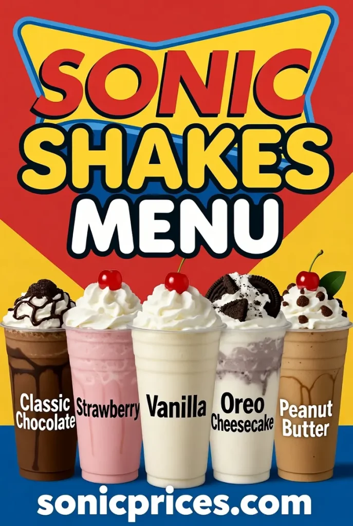 Sonic Shakes Menu with Prices and Calories 2026 1 Sonic Shakes Menu