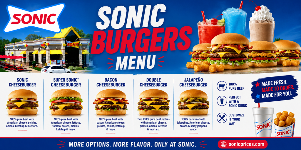 Sonic Burgers Menu with Prices 2026 1 Sonic Burgers Menu