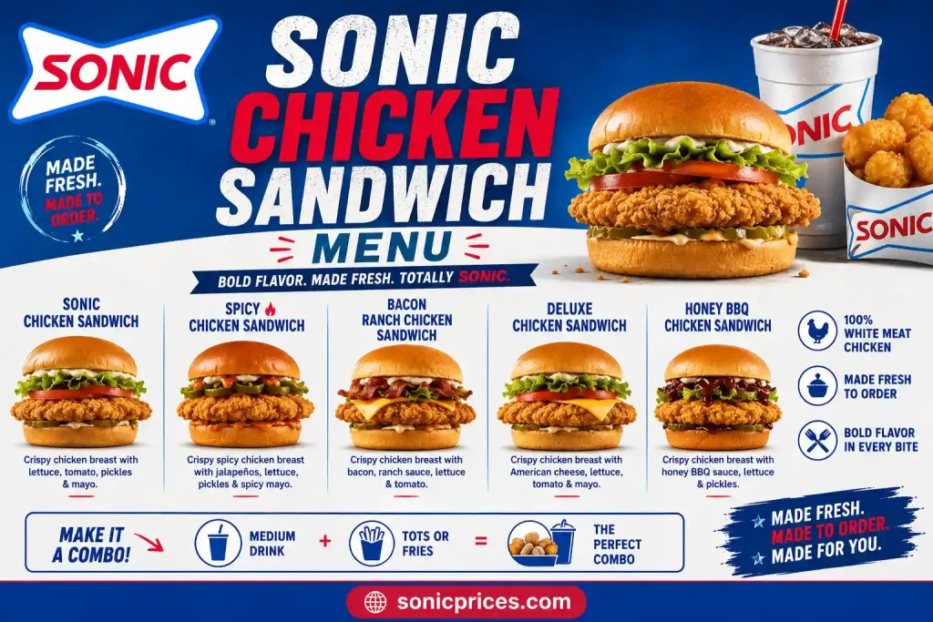 Sonic Chicken Sandwich Menu With Prices and Calories 2026 1 Sonic Chicken Sandwich
