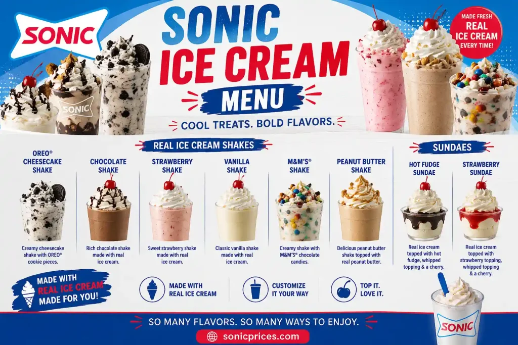 Sonic Ice Cream Menu With Prices and Calories 2026 1 Sonic Ice Cream Menu