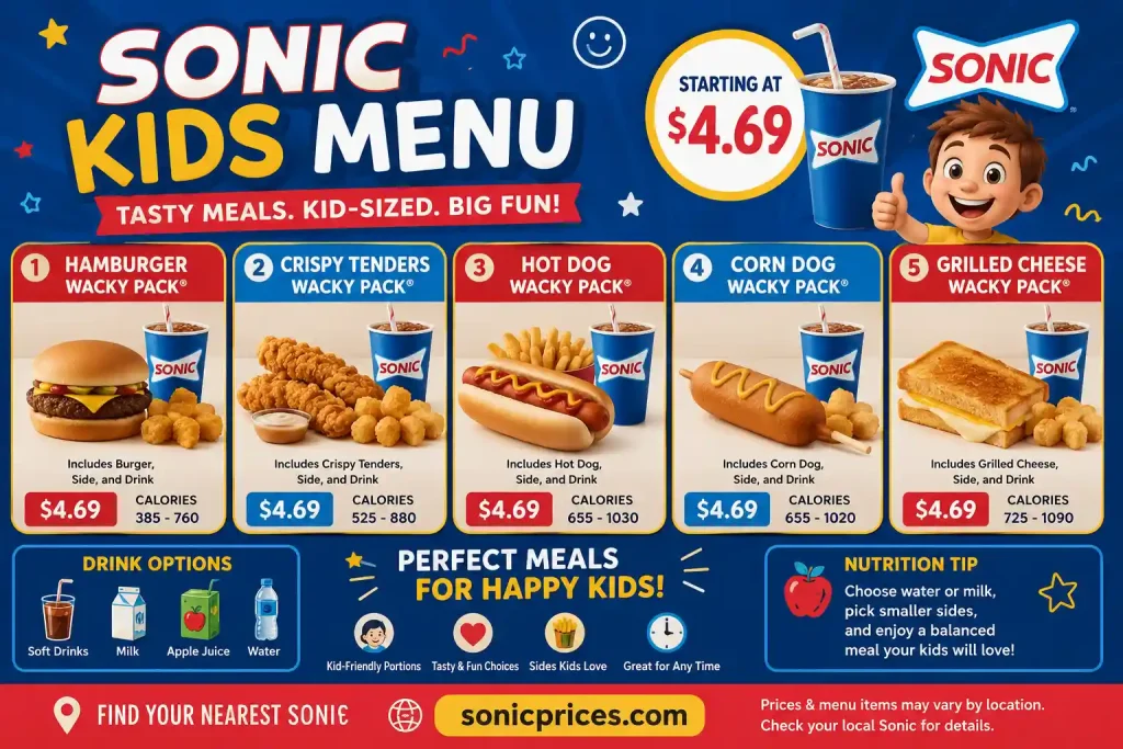 Sonic Kids Menu 1 Sonic Kids Menu - Sonicprices.com