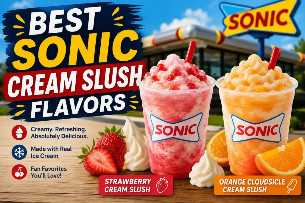 Best Sonic Slush Flavors (2026): Top 15 Sonic Slushes Ranked 3 Strawberry Cream Slush and Orange Cloudsicle Cream Slush at Sonic
