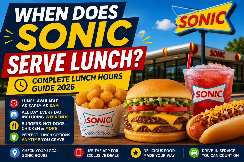 When Does Sonic Serve Lunch? Hours, Menu & Best Time to Order (2026 Guide) 1 When Does Sonic Serve Lunch - sonicprices